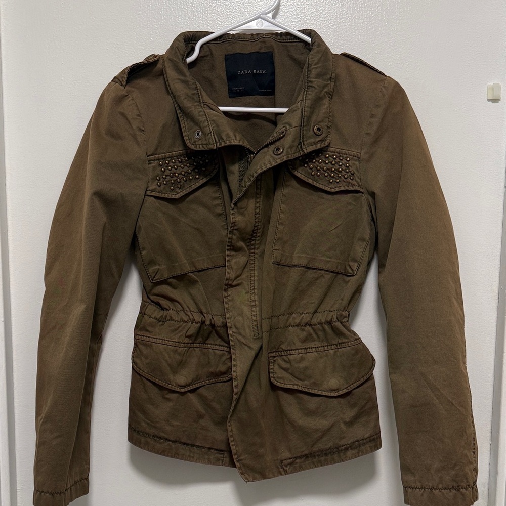 Zara Brown Studded Jacket